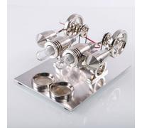 Hot Air Stirling Engine Model, Mini Stirling Engine Toy Electricity Generator Motor Model with LED Light, 4 Cylinder Sterling Engine Steam Engine Model Education Toy Teaching Tool for Children Adults