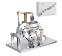 Hot Air Stirling Engine, Model of an Outdoor Combustion Engine in Beam Construction with LED Lamp Power Generation - The Ideal STEM Gift for Engine Lovers