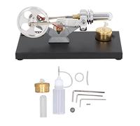 Hot Air Stirling Engine Motor DIY Education Model Generator with Metal Base Plate for Kids Science Projects Physics Learning Classroom Teaching Tool Aluminum Alloy Stainless Steel