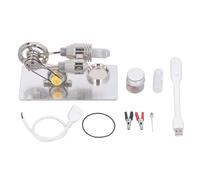 Hot Air Stirling Engine, Motor Model Educational Toy LED Light Metal Stirling Engine for Science Enthusiasts Adults Students