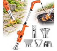 Hot Air Weed Killer, Electric Thermal Weed Burner with 500l/min Airflow, Long Handle & Multi-Nozzle Kit, 650°c High-Heat, for Patio, Driveway, Garden Weeds and Charcoal Orange