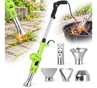 Hot Air Weed Killer, Electric Thermal Weed Burner with 500l/min Airflow, Long Handle & Multi-Nozzle Kit, 650°c High-Heat, for Patio, Driveway, Garden Weeds and Charcoal Green