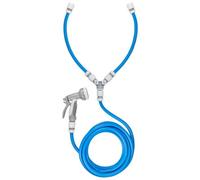 Hot And Cold Dog Shower Kit - 5M Garden Hose With Valves And Hose Gun Various Spray Patterns