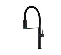 Hot and Cold Dual Control Brass Kitchen Faucet- Magnetic Design 2 Function Single Handle(Matte Black)