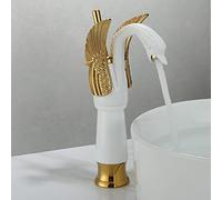 hot and cold european washbasin wash basin bathroom vintage full copper antique undercounter basin golden faucet swan, white gold swan (countertop basin)
