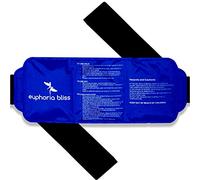 Hot & Cold Reusable and Flexible Gel Ice Pack for Pain Relief with Straps - Fits Any Body Parts - Flexible After Frozen - Back, Shoulders, Neck, Waist, Wrist, Arms, Ankle, Calves 14'' X 6'' (Blue)