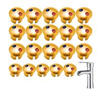 Hot and Cold Indicator | 20 PCSs Acrylic Hot/Coldd Handle Index Buttons | Waterproof Faucet Labels | Durablee Hoot & Colld Signs for Kitchen, Bathroom, Car, RV, Sink Handles