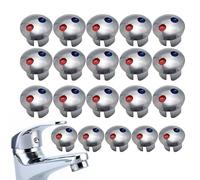 Hot and Cold Indicator | 20 PCSs Acrylic Hot/Coldd Handle Index Buttons | Waterproof Faucet Labels | Durablee Hoot & Colld Signs for Kitchen, Bathroom, Car, RV, Sink Handles