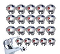 Hot and Cold Indicator, Hot and Cold Tap Inserts, Hot and Cold Signs Buttons, 20 Faucet Handle Index Buttons, Faucets Replacement Part, Hot and Cold Signs Buttons, Hot/Cold Water Label for Kitchen