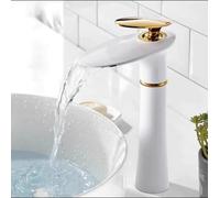 Hot and Cold Water in The Bathroom Waterfall Brass Creative Basin Faucet with high Platinum