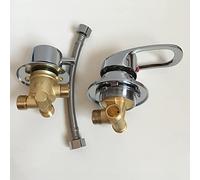 Hot and Cold Water Valve Diverter, Wall Mounted 2 3 4 5 Way Brass Water Mixing Valve Screw Thread Intubation Silver Gold 130mm(2way Thread Set)