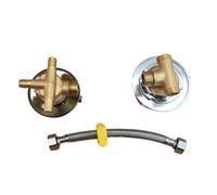 Hot and Cold Water Valve Diverter, Wall Mounted 2 3 4 5 Way Brass Water Mixing Valve Screw Thread Intubation Silver Gold 130mm(3 Way Intubation Set)