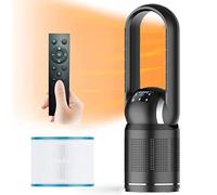 Hot and Cool Tower Modern Fan with Filter,Household Large Standing bladeless,2000W Heater,8 Speeds,8H Timer,LED Display,80° Oscillating Tilted Remote for Home,Office