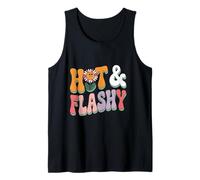Hot and Flashy Retro Flower Menopause Humor Tank Top