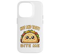 Hot And Tasty Bite Me Funny Taco Mexican Food Sarcastic Pun Case for iPhone 14 Pro