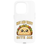 Hot And Tasty Bite Me Funny Taco Mexican Food Sarcastic Pun Case for iPhone 15 Pro