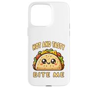 Hot And Tasty Bite Me Funny Taco Mexican Food Sarcastic Pun Case for iPhone 15 Pro Max