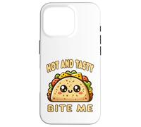 Hot And Tasty Bite Me Funny Taco Mexican Food Sarcastic Pun Case for iPhone 16 Pro