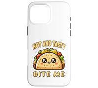 Hot And Tasty Bite Me Funny Taco Mexican Food Sarcastic Pun Case for iPhone 16 Pro Max