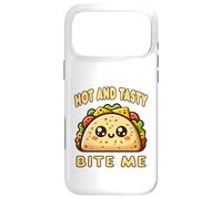 Hot And Tasty Bite Me Funny Taco Mexican Food Sarcastic Pun Case for iPhone 17 Pro Max