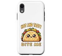 Hot And Tasty Bite Me Funny Taco Mexican Food Sarcastic Pun Case for iPhone XR