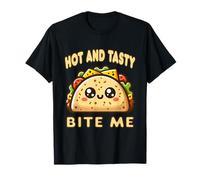 Hot and Tasty Bite Me Funny Taco Mexican Food Sarcastic Pun T-Shirt
