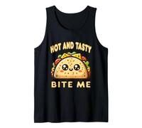 Hot and Tasty Bite Me Funny Taco Mexican Food Sarcastic Pun Tank Top