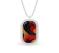 Hot And Warm African Wax Print Funny Pendant Necklace for Women Personalized Fashion Jewelry Diamond Necklaces for Wedding Birthday Gold Silver