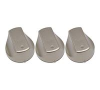 Hot-Ari ix Control Knob Switch INOX Silver Pack of 3 Compatible with Ariston Hotpoint Indesit Cooker Oven Hob Replacement Temperature Dial