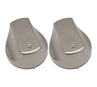 Hot-Ari ix Control Knob Switch Silver Pack of 2 Compatible with Ariston Hotpoint Indesit Cooker Oven Hob Replacement Temperature Dial