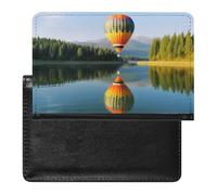 Hot Balloon Above The Calm Lake Passport Cover Protector Rfid Blocking Passport Holder Id Card Holder Secure Travel Wallet Organizer for Passport Tickets Credit Cards, style, One Size