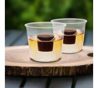 Hot Bargains 100 Pack Dual Chamber Measuring Cups 25Ml/100Ml - Clear Disposable Plastic Portion Cups For Liquids, Mixing & Events
