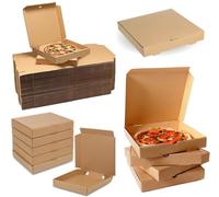HOT BARGAINS 100 X 12 Kraft Pizza Box Heavy Duty Plain Corrugated Takeout Food Boxes to Keeps Fresh Pizza Cake Cookies Etc (12 Inch)