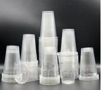 HOT BARGAINS, 100 X 7oz Clear Plastic Reusable Cups, Water Coolers Drinkings & Vending Disposables Cups Sealed Pack