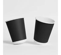 HOT BARGAINS, 100 x 8 oz Black Double Wall Insulated Disposable Coffee Cups for Chocolate Tea, Espresso, and Cold Drinks and Eco-Friendly Hot Cup (100, Black, 8OZ)