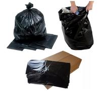HOT BARGAINS 100 X Black Refuse Sacks Heavy Duty Rubbish Bin Bags Size 18" x 29" x 39'' Capacity 90L (100)