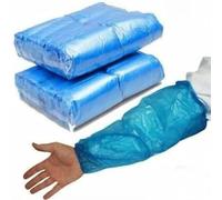 HOT BARGAINS 100 X Disposable Arm Sleeves Covers Blue, Plastic Over sleeves For Home Cleaning Medical Waterproof Cover One Size (100, Blue)