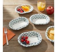 HOT BARGAINS 100 x Oval Shape 2D Design Disposable Paper Plates | Heavy-Duty Party Plates for Birthdays, Weddings, Picnics & Outdoor Gatherings | Eco-Friendly Tableware (100, Oval (5.3" x 4.3"))