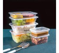 HOT BARGAINS 1000ml Rectangular Food Storage Containers with Lids, Pack of 50, BPA-Free Plastic, Microwave and Freezer Safe