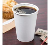 HOT BARGAINS 12oz Single Wall Paper Cups, 1000 Count, White, Disposable Coffee Tea Cups for Hot and Cold Drinks