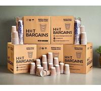 Hot Bargains 12Oz Triple Wall Kraft Coffee Cups - Pack Of 100