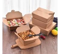 HOT BARGAINS 150 X 26oz (739ml - No.6a) Takeaway Food Boxes Cardboard Leak Proof Design Biodegradable Kraft Food Containers Size No.6a (150)