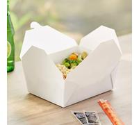 HOT BARGAINS 150 x No.6a Takeaway Food Container 26oz Size Disposable Paper Lunch Boxes Leak Proof Design for Takeaway RestaurantS (18.5 x 9 x 5.5 cm) (750, Rectangular, 150, No.6)