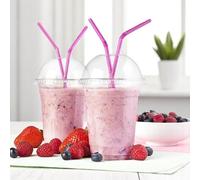 HOT BARGAINS 16oz Premium Smoothie Cups with Dome Lids, Crystal Clear PET Cups for Cold Drinks, Pack of 500