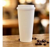HOT BARGAINS 200 x 20oz Single Wall Paper Cups with Reusable Lids | Premium Disposable Coffee Cups for Hot & Cold Drinks | Eco-Friendly Tea Cups for Café, Party & Takeaway Use (20oz, 200, Count)