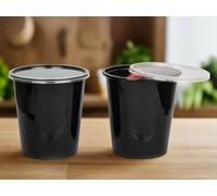 HOT BARGAINS 200 X 750ml Heavy Duty Reusable Round Food Containers with Lids - Black, BPA Free, Microwave & Freezer Safe, Leak-Proof Takeaway Storage (200, 750ml)