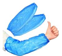 HOT BARGAINS 200 X Disposable Arm Sleeves Covers Blue, Plastic Over sleeves For Home Cleaning Medical Waterproof Cover One Size (200, Blue)