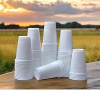 HOT BARGAINS 2000 x 7oz Reusable White Plastic Water Cups - Strong, Rippled Tumblers for Easy Grip - Perfect for Home, Parties & Restaurants (2000)