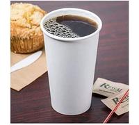 HOT BARGAINS, 20oz Single Wall White Paper Cups for Hot Drinks Premium Disposable Coffee/Tea Paper Cups Perfect for Your Home, Café, Work, Parties or Outdoors. (100/200/500) (50)
