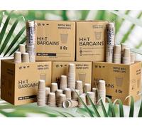 HOT BARGAINS 25 X 8oz Disposable Paper Cups | Paper Cups for Hot & Cold Drinks | Camping Cups | Tea Cups | Party Glass | Paper Party Cups | Coffee Cup | Dessert Cups | Takeaway Coffee Cups (25)